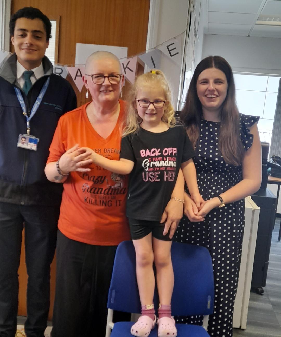 Vicky's head shave in aid of Forty 4 Frankie
